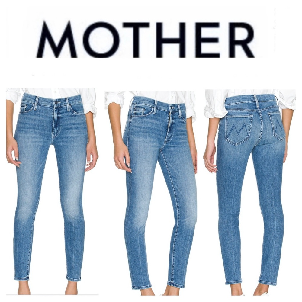 MOTHER The Looker Ankle Crop Tea for Two Light Blue Jeans Size 26